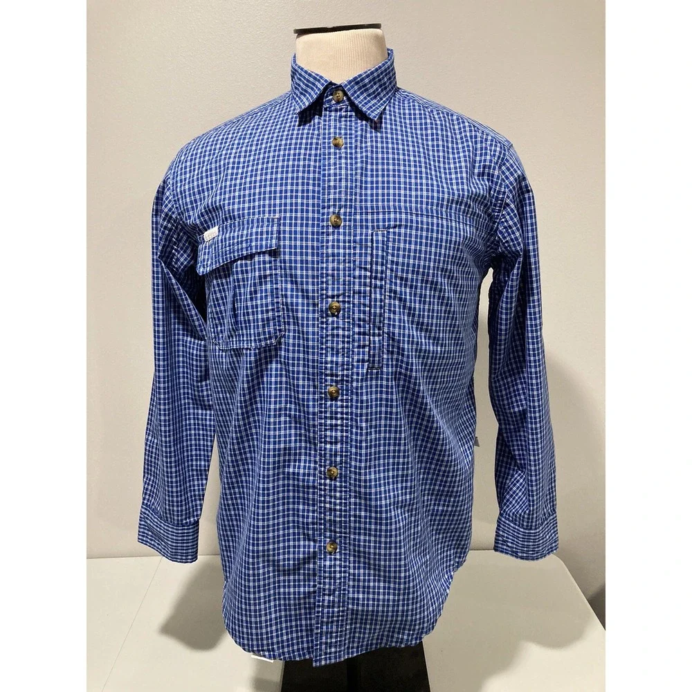 Cabelas Blue Long Sleeve Shirt Button Up‎ Size M